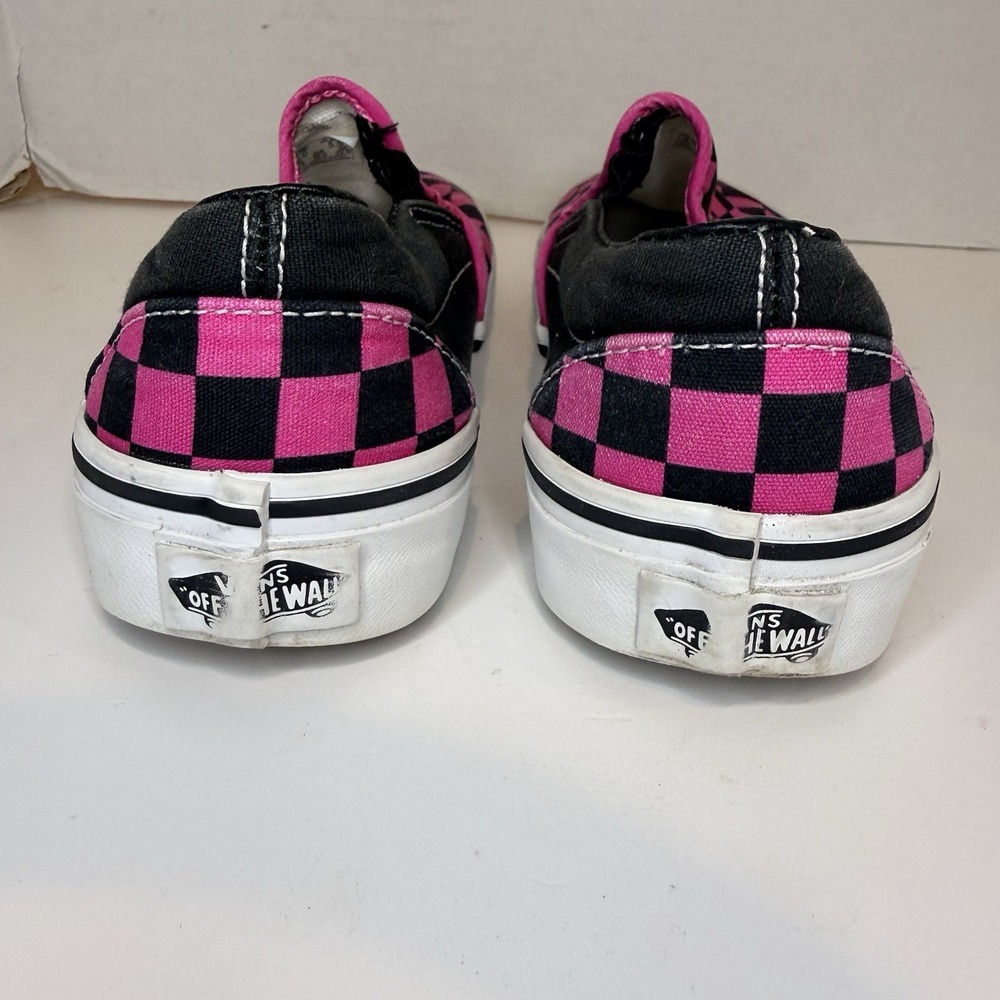 VANS Classic Slip On Checkerboard Black Pink Kids Size 4 Women 5.5 Magenta Skate - Picture 5 of 14